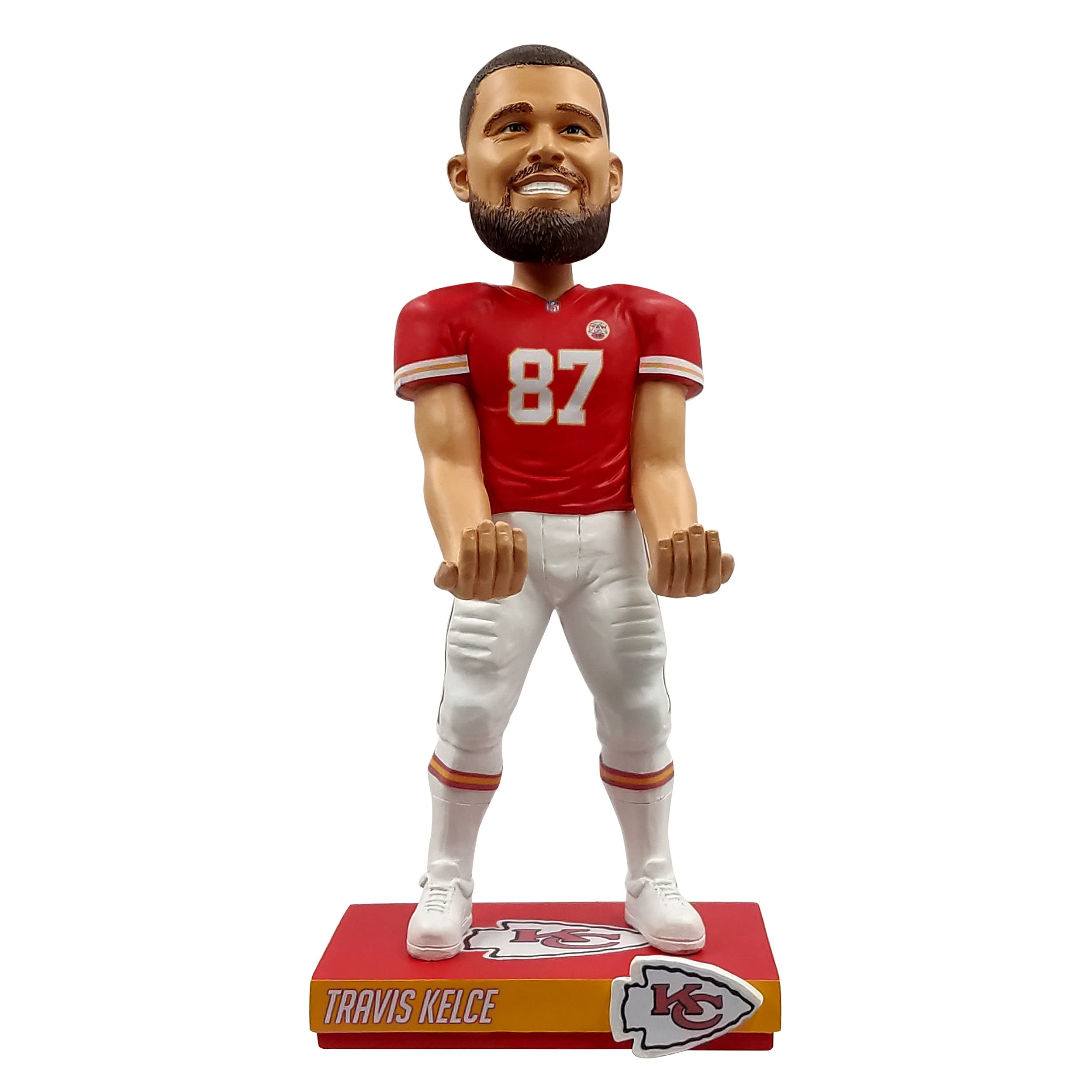 Travis Kelce Kansas City Chiefs NFL Bobblehead with Controller Holder - Perfect for Game Day Decor, Sports Fan Gifts, and Man Cave Collectibles