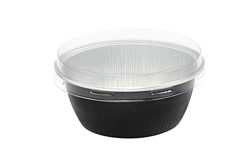 KitchenDance 4oz Disposable Colored Aluminum Baking Cups with Lids - 1000 Pack Black Foil Pans for Creme Brulee, Flan, Cupcakes & Desserts - Perfect for Home Baking, Party Catering & Meal Prep - Oven & Freezer Safe