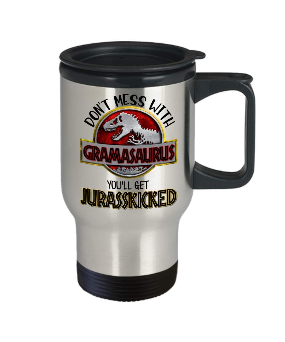 Funny Grammy Travel Mug - 14oz Jurassic Gift for Grandma - Perfect for Mother's Day & Birthdays