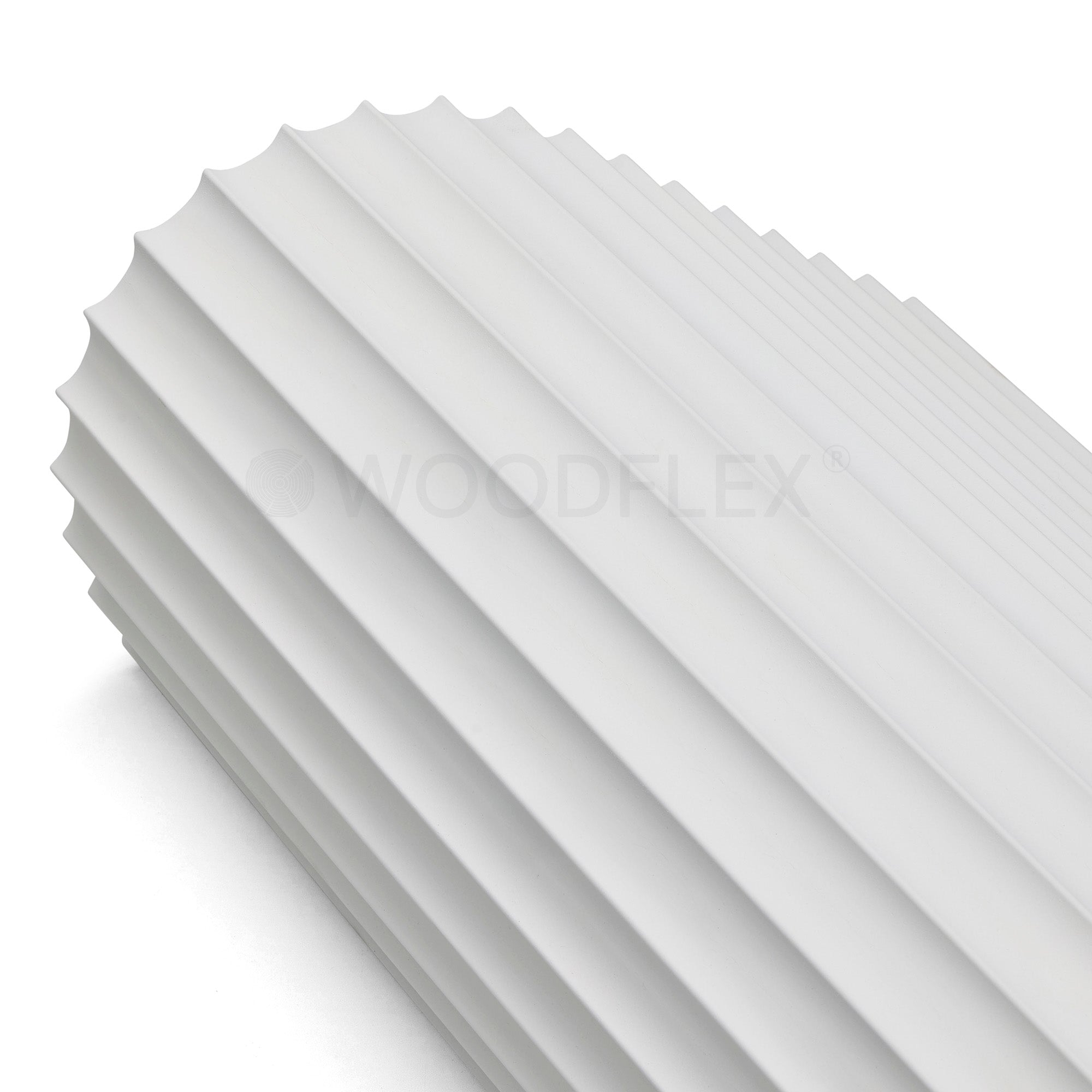 WOODFLEX White Primed Flexible Wave 30 - 2700mm x 600mm Waterproof MDF Wall Panel for Bathroom, Kitchen & Home Decoration