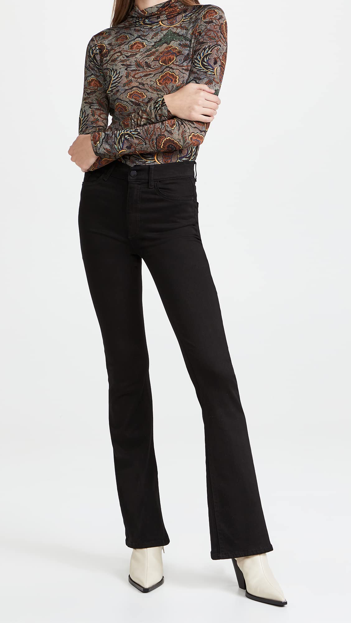 DL1961 Women's Bridget Mid Rise Bootcut Jeans - Stretch Denim Pants for Casual Wear & Everyday Comfort | Perfect for Work, Weekend Outings & Date Nights