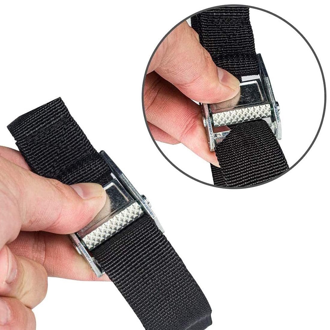 6-Pack Ratchet Tie Down Straps with Hooks - Heavy Duty Adjustable Cam Buckle Straps for Luggage, Cargo, Trucks - Secure Transport for Travel, Moving & Storage