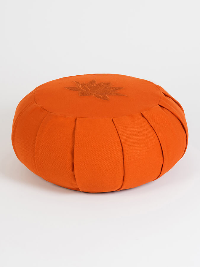 Organic Cotton Round Lotus Zafu Buckwheat Meditation Cushion - GOTS Certified for Yoga, Zen Meditation & Home Decor - Eco-Friendly & Comfortable Support for Mindful Practices