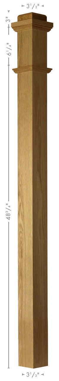 4075 Poplar Plain Box Newel Post - Solid Wood Staircase Baluster for Indoor/Outdoor Stair Railings - Perfect for Home, Deck, and Porch Staircase Renovations