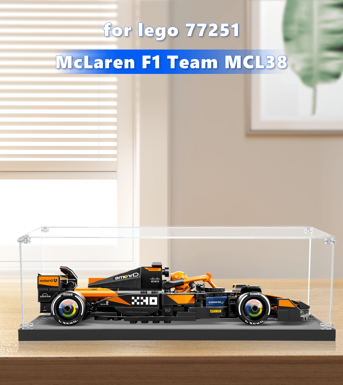 LEGO McLaren F1 Team MCL38 Display Case (1:32 Scale) - Perfect for Showcasing & Protecting Your 77251 Model Car Collection - Ideal for Home Decor, Office Display & Gift Giving