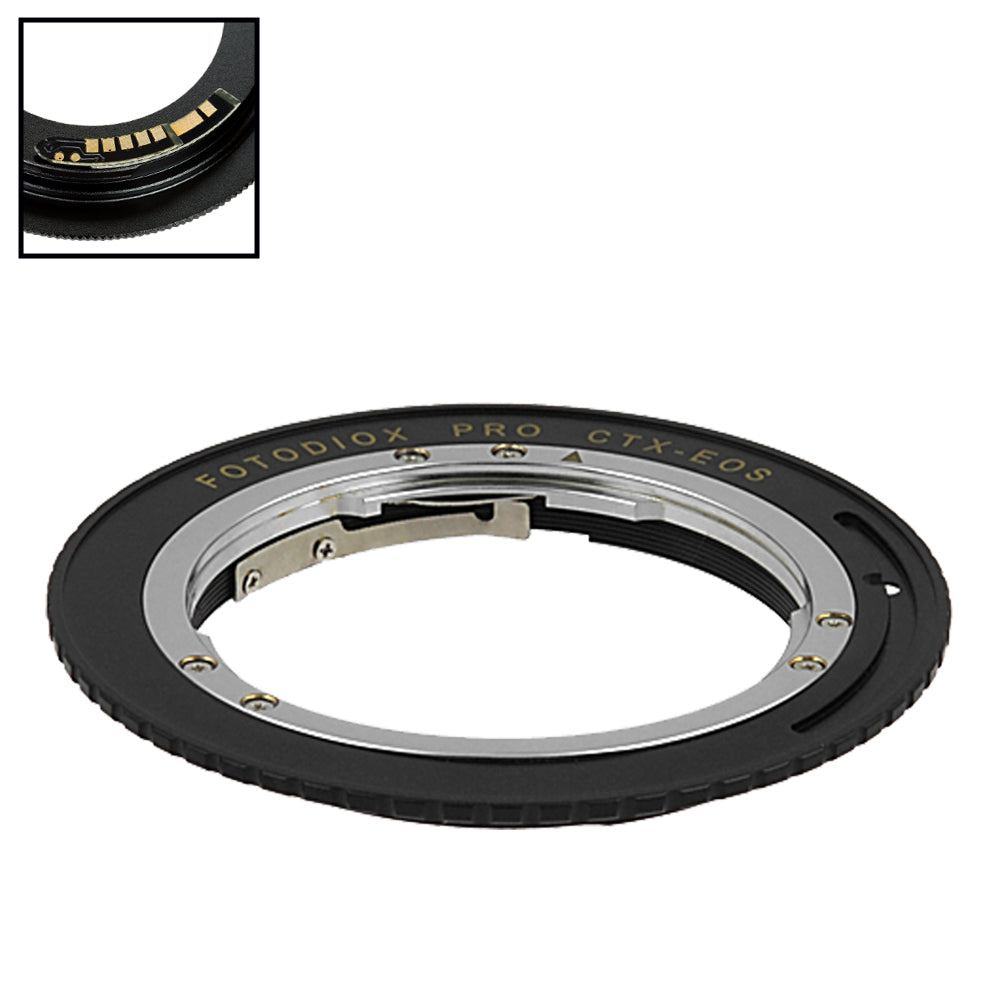 Fotodiox Pro Lens Mount Adapter - Contax/Yashica (CY) to Canon EOS (EF/EF-S) Camera Adapter with v10 Focus Confirmation Chip - Perfect for DSLR Photography & Videography
