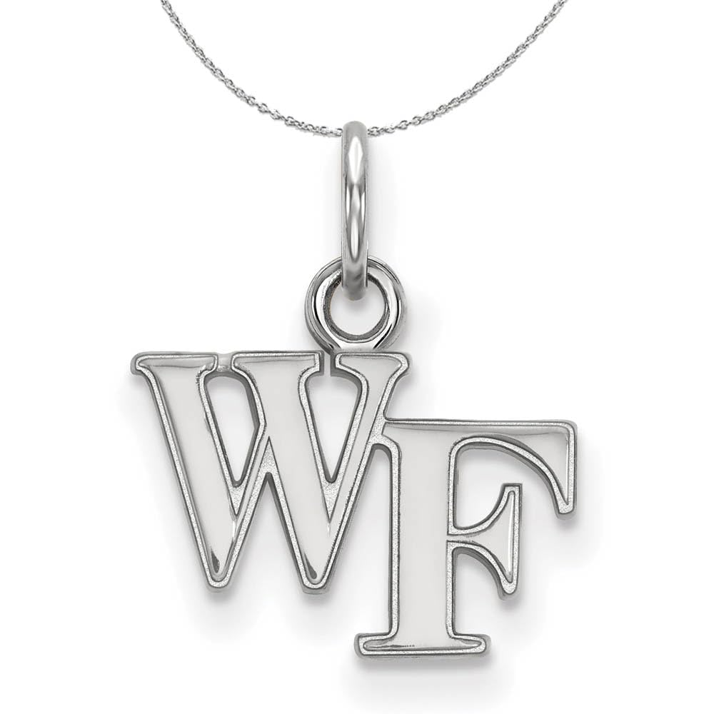 Sterling Silver Wake Forest University Tiny Pendant Necklace for Women - Elegant Black Bow Charm Jewelry Gift for Graduation, Birthday & Special Occasions