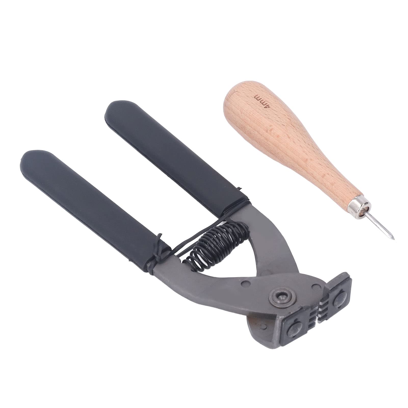 Premium 4mm 4-Teeth Carbon Steel Leather Hole Punch Tool - Professional Leathercraft Stitching Punch for Belts, Wallets & DIY Leather Projects (Durable & Convenient)