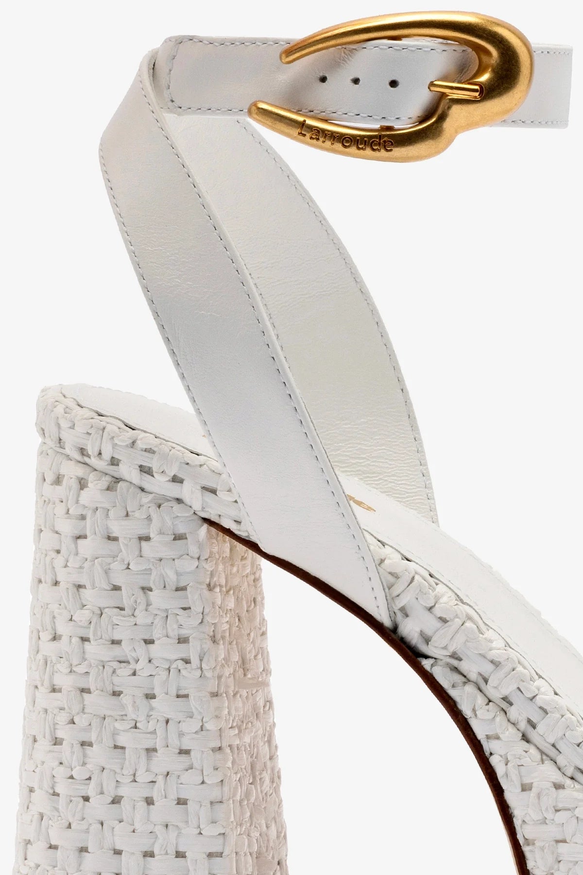 Dolly Verona Sandal - White Leather & Raffia Women's Summer Sandals for Beach, Vacation & Casual Outings