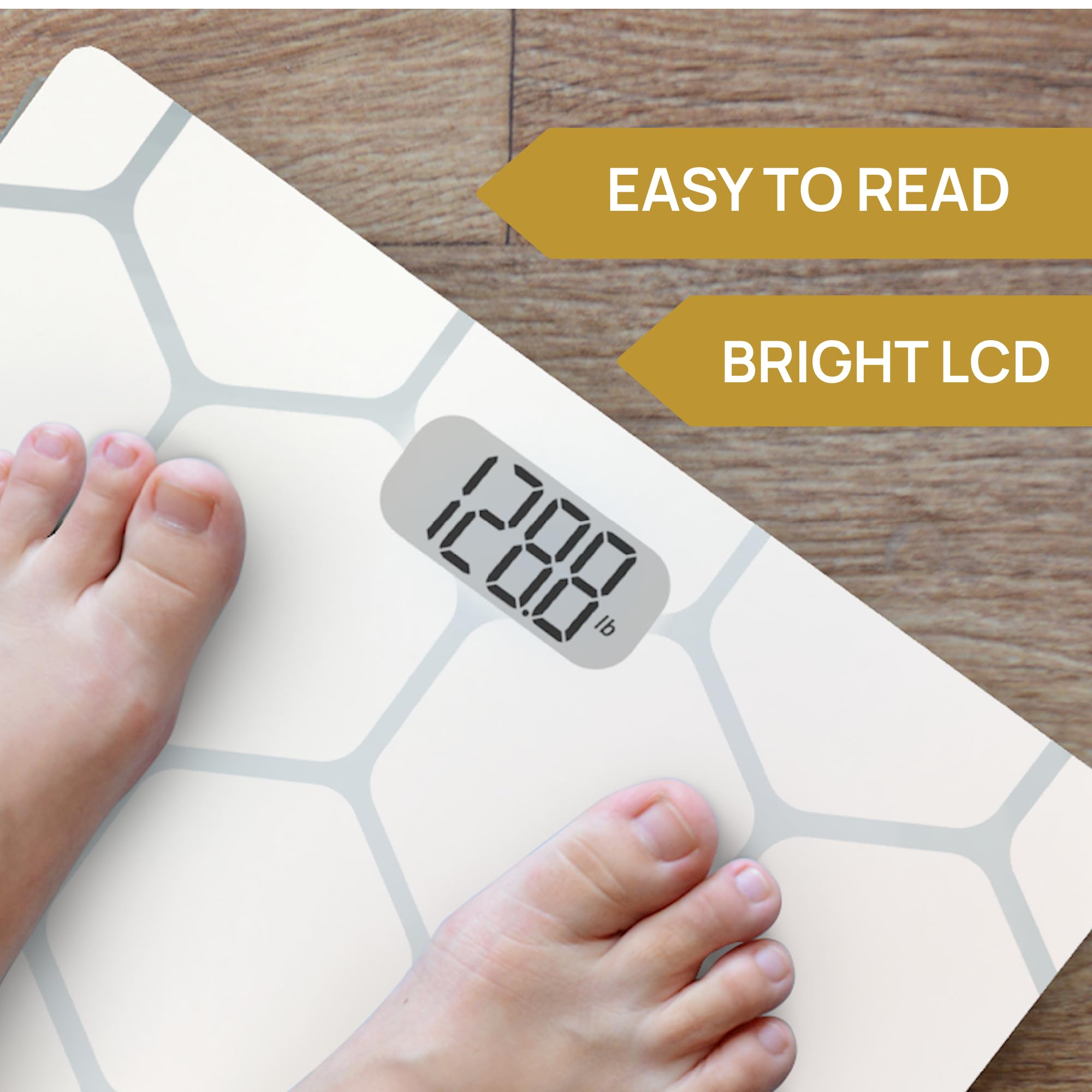 INEVIFIT Digital Bathroom Scale - Highly Accurate Body Weight Scale with 400 lbs Capacity, Includes Batteries - Perfect for Home, Gym & Health Tracking