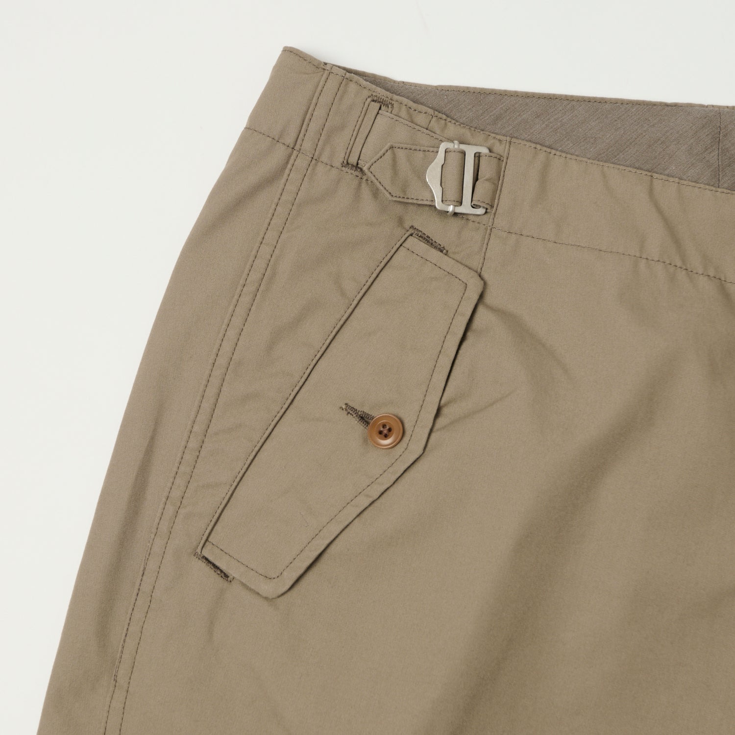 Nanamica 'Side Belt' Wide Pants for Men - Stylish Taupe Casual Trousers with Adjustable Waist | Perfect for Streetwear, Office & Travel Outfits