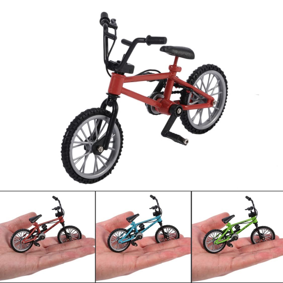 Mini Finger Bikes - Small Mountain Bike Model Toys for Boys & Kids - Red Mini Bicycle Ornament & Racing Bike Toy - Perfect for Desk Decor, Collectibles & Pretend Play
