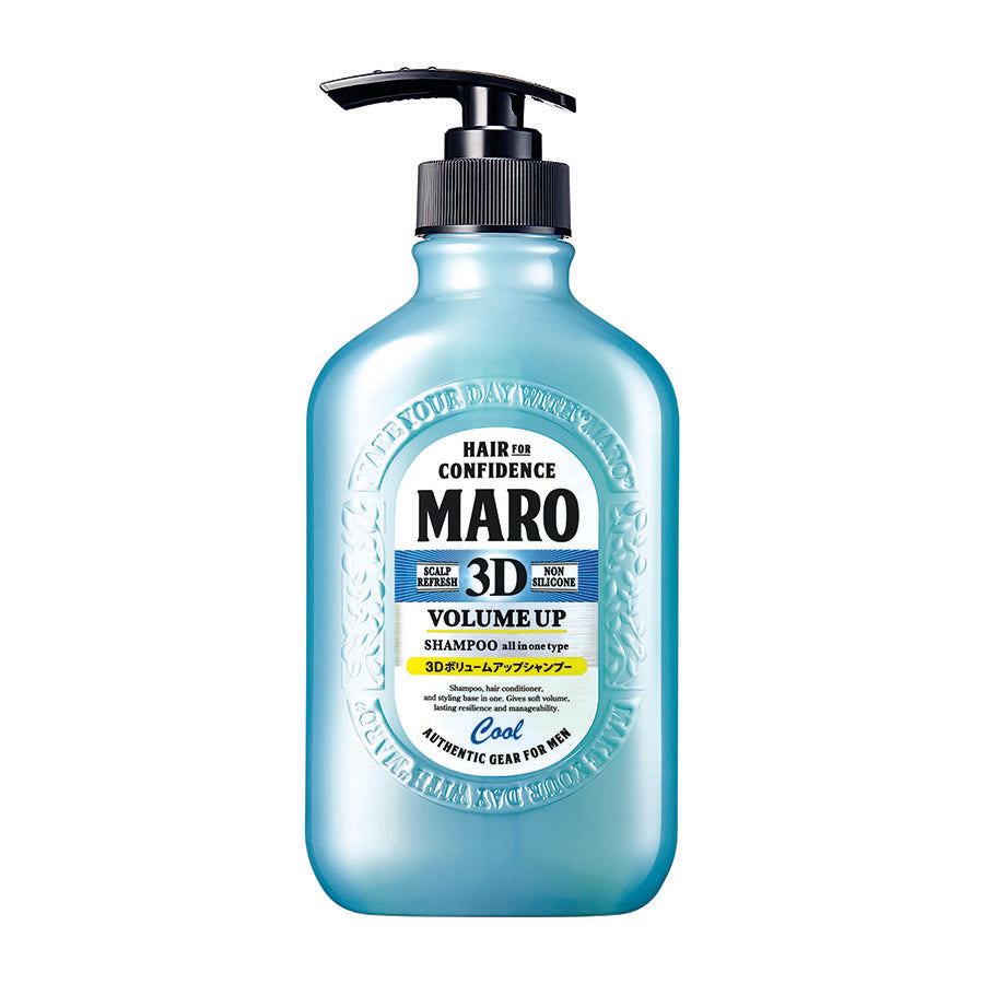 MARO 3D Volume Up Shampoo for Men - Thickening & Volumizing Hair Care with Cooling Effect (400mL) - Perfect for Daily Use & Styling