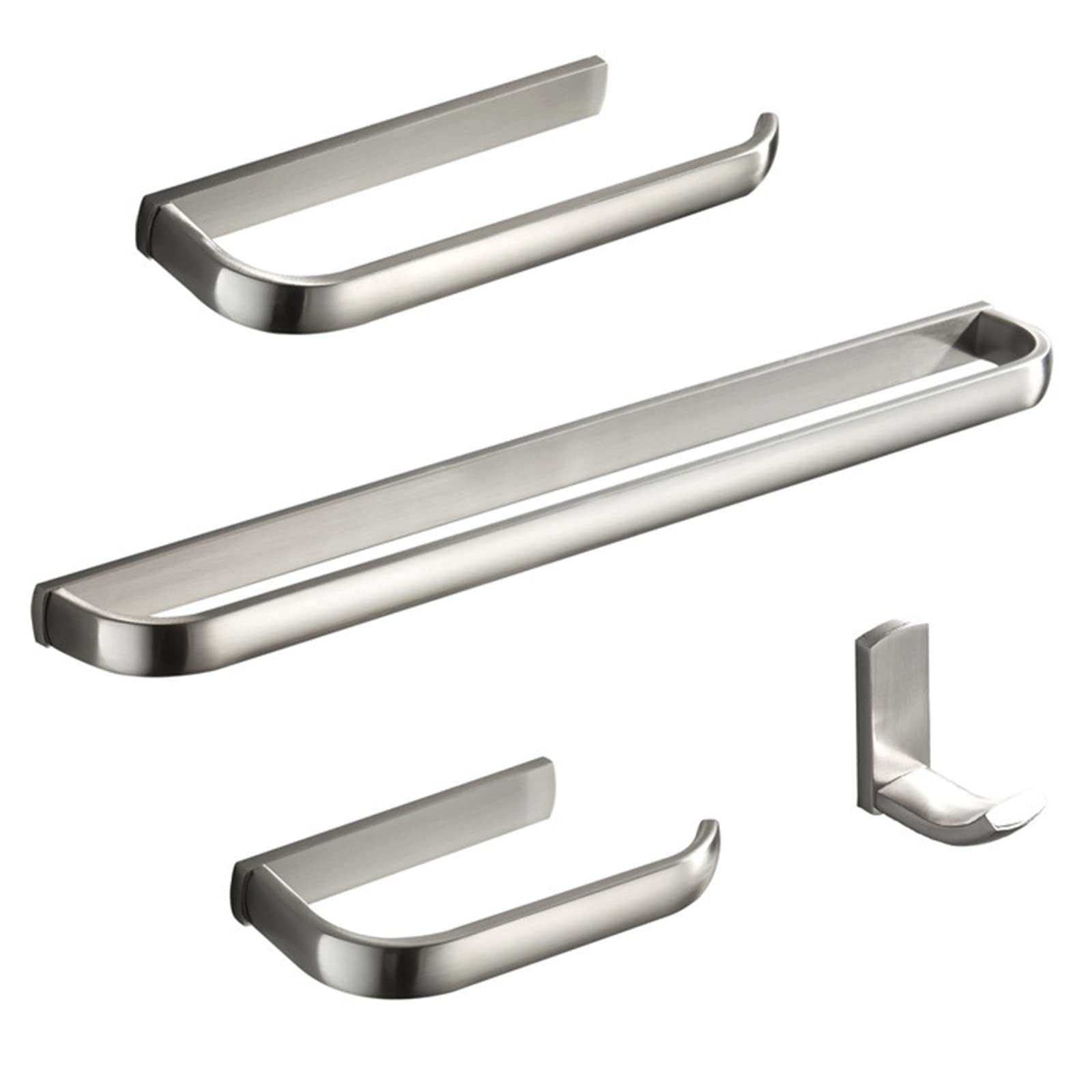 Brushed Nickel Bathroom Hardware Set - 22.4 Inch Towel Bar, Hand Towel Holder, Toilet Paper Holder & Robe Hook - 4-Piece Wall Mounted Bathroom Accessories for Modern Home & Spa-Like Retreat