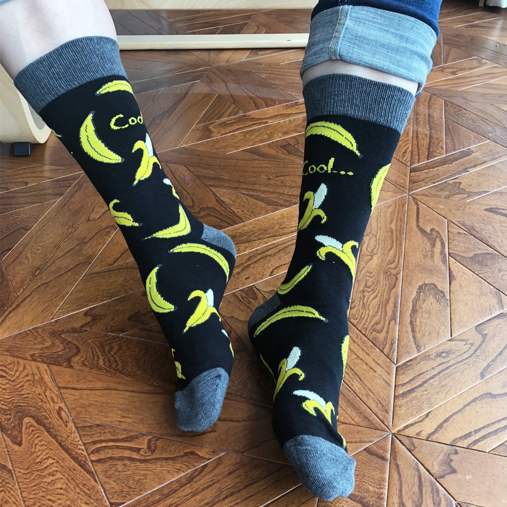 Men's Fun Crew Socks - Novelty Colorful Cotton Casual Dress Socks for Work, Party & Everyday Wear | Comfortable & Stylish