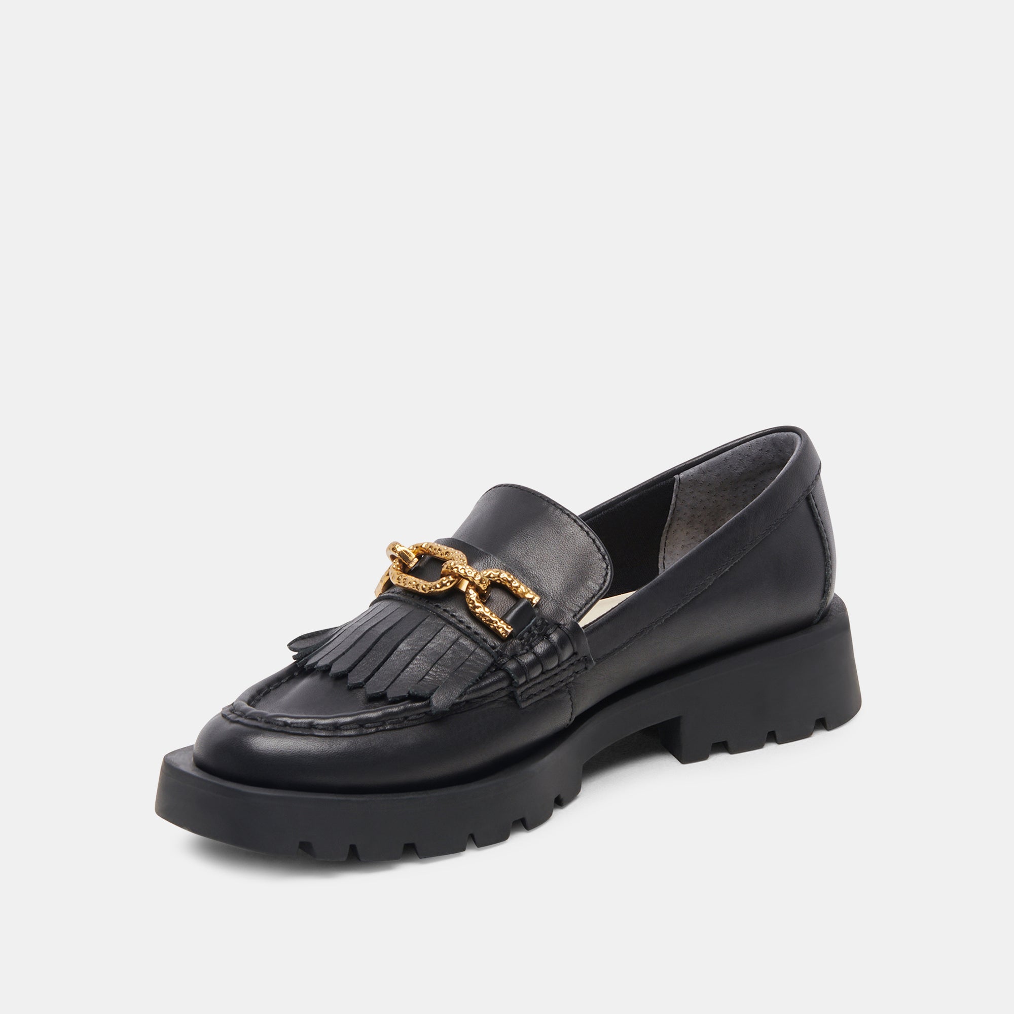 ERNA FLATS BLACK LEATHER - Women's Comfortable Slip-On Shoes for Work, Travel & Everyday Wear