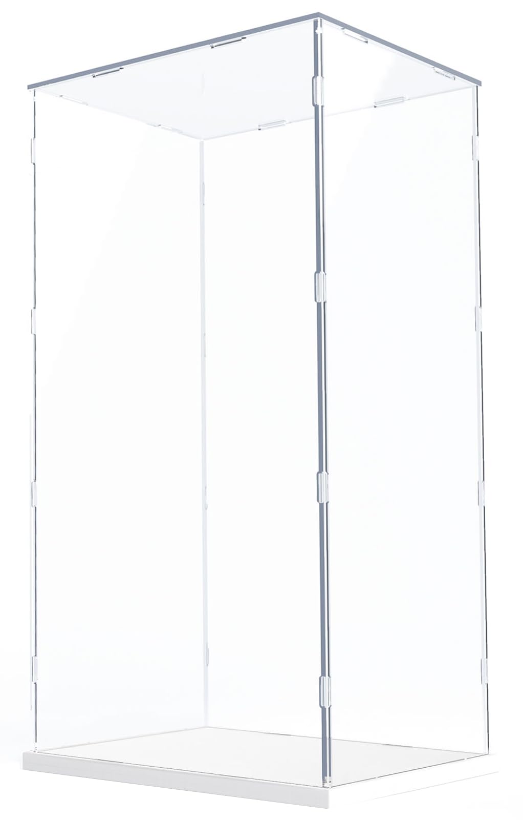 Acrylic Display Case for Bearbrick 1000% - 29 Inch Tall Clear Dustproof Protective Box for Collectibles, Dolls & Lego - Large Home Display Storage Cube with White Base - Perfect for Showcasing Action Figures, Art Toys & Valuable Collections