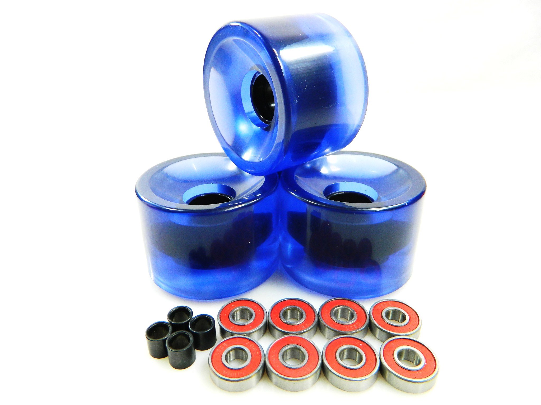 76mm Purple Gel Longboard Wheels with ABEC 7 Bearings & Spacers - Smooth Ride for Cruising, Downhill & Commuting - Perfect for Big Boys & Adult Skateboarders