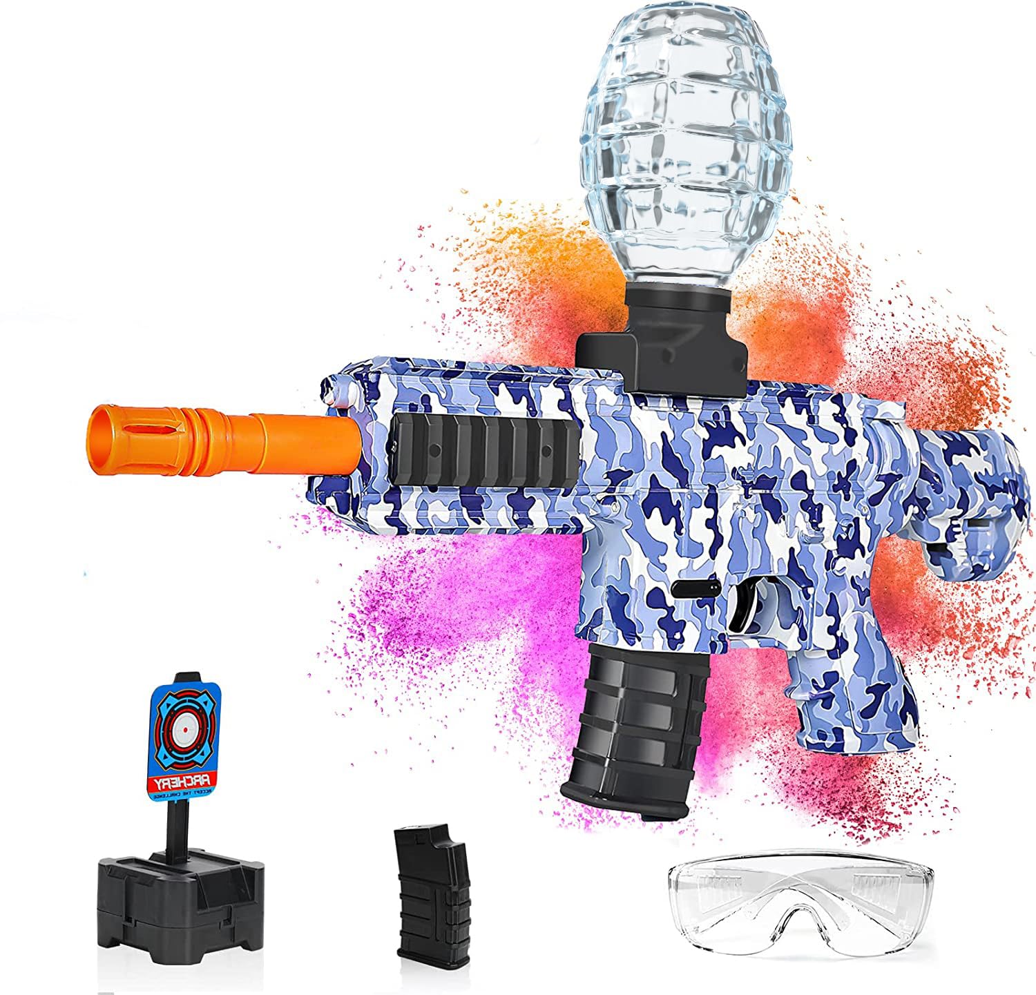 NLFGUW Electric Gel Ball Blaster Toy - Eco-Friendly Splatter Ball Gun with Automatic Shooting for Outdoor Team Games & Activities (Blue) | Perfect for Backyard Battles, Birthday Parties & Group Play