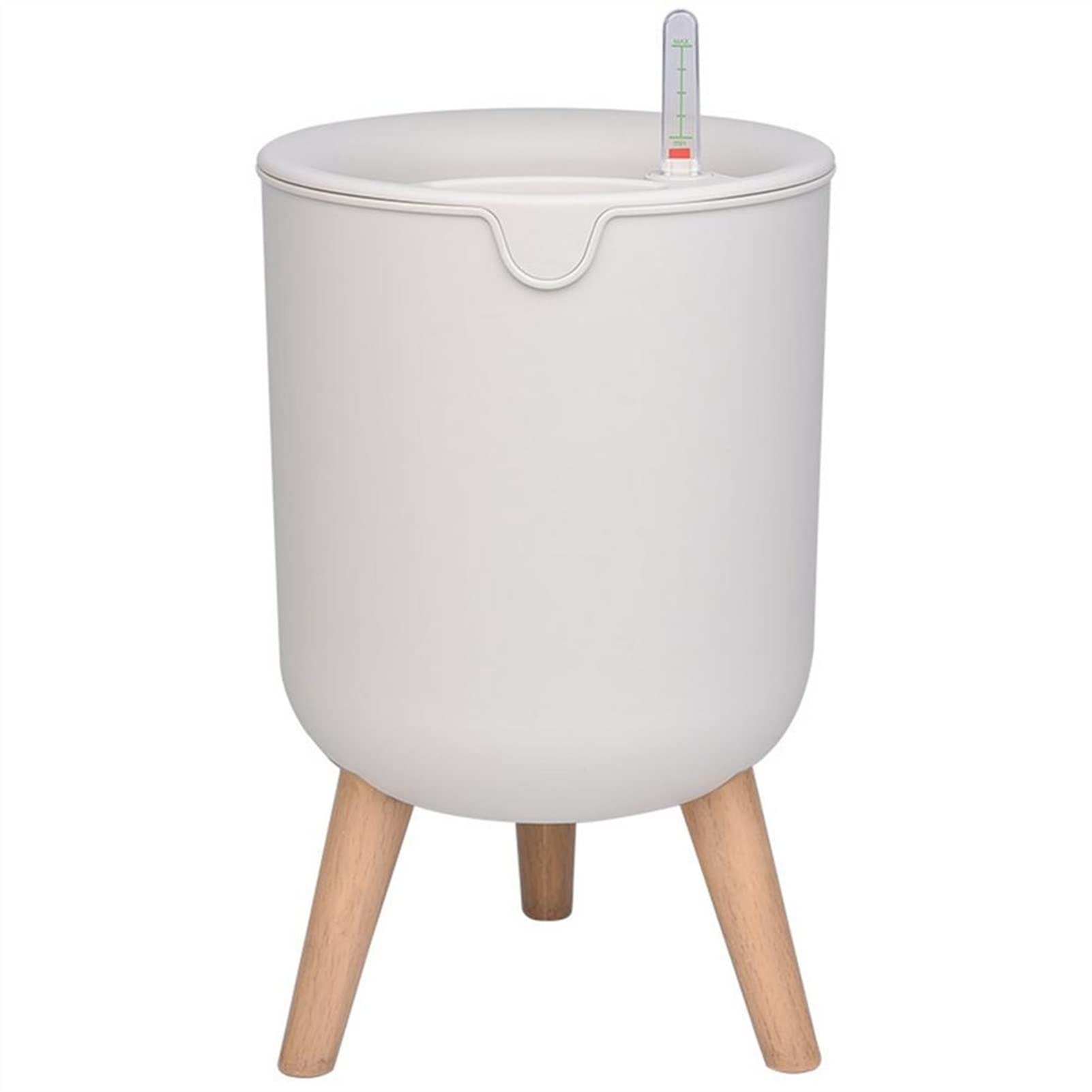 TOMYEUS Large Automatic Watering Flower Pots - 12 Inch Self-Watering Planters for Indoor Outdoor Plants, Modern Nordic Style White Faux Wood Planter for Living Room, Balcony, Office, Garden Decor