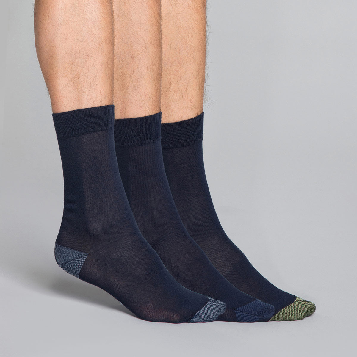 3-Pack Dark Blue Mix & Match Socks for Men & Women - Comfortable Casual & Athletic Wear for Everyday Use, Sports & Travel