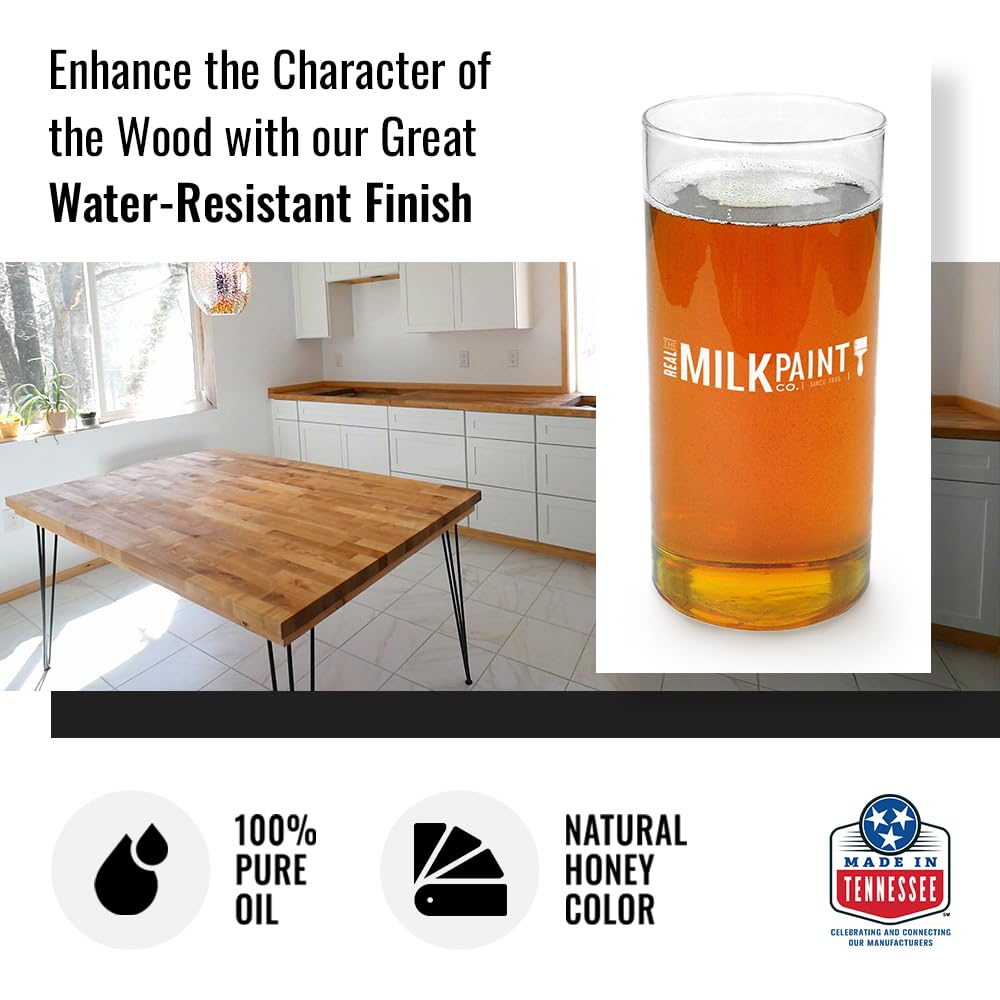 Pure Tung Oil for Wood Finishing - Food Grade, Waterproof, Non-Toxic - Perfect for Cutting Boards, Butcher Blocks, Outdoor Furniture & Wood Flooring - 1 Gallon - Natural Wood Protection & Restoration