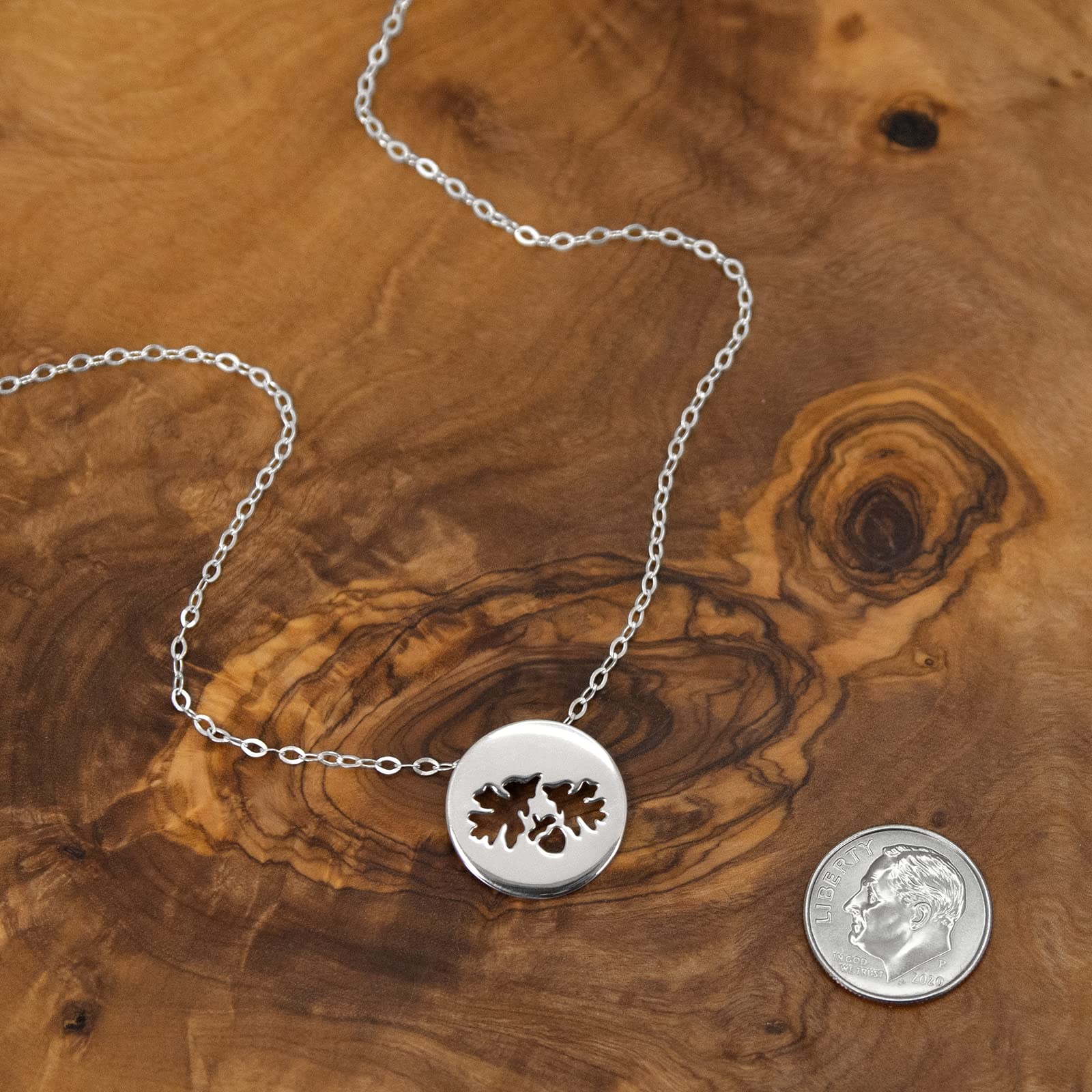 EFYTAL Sterling Silver Floral Oak Necklace for Women - Inspirational Strength & Encouragement Gift with Message Card - Get Well Soon Present for Her - Perfect Friendship Jewelry for Everyday Wear & Special Occasions