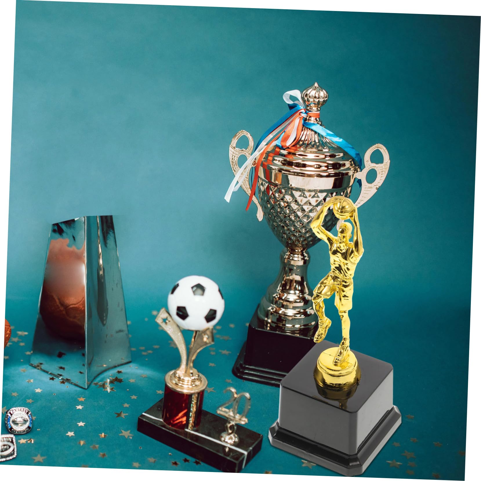 BRIGHTFUFU 2-Pack Classic Basketball Trophy Figurine - Commemorative Sports Award for Basketball Tournaments, Team Awards & Player Recognition