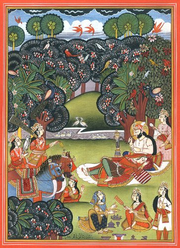 Prince with His Lover in The Garden of Love - Romantic Watercolor Painting on Paper - Perfect for Home Decor, Wedding Gifts & Art Collections