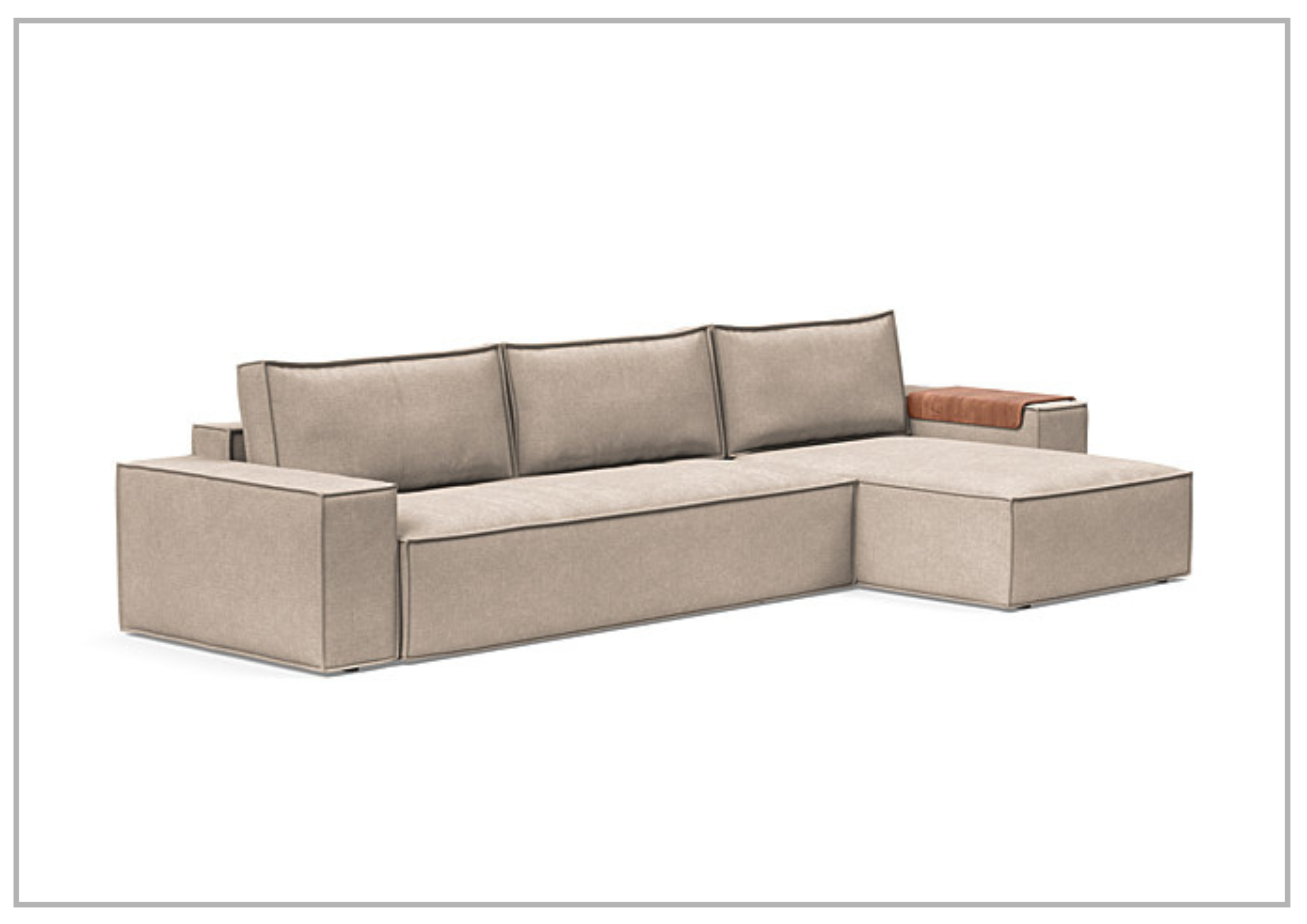 Innovation Living Newilla Fabric L-Shaped Sectional Sleeper Sofa - Convertible Sofa Bed for Small Spaces, Modern Living Room Furniture with Storage, Perfect for Apartments, Guest Rooms & Home Offices