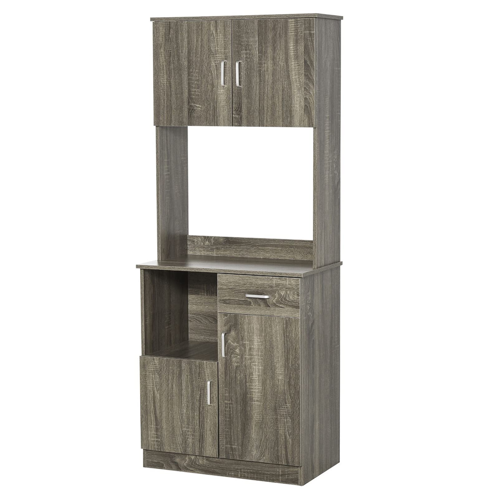 GXP Freestanding Kitchen Storage Cabinet with Flat Countertop & Adjustable Shelves - Perfect for Pantry Organization, Spice Rack, and Small Appliance Storage in Home Kitchens