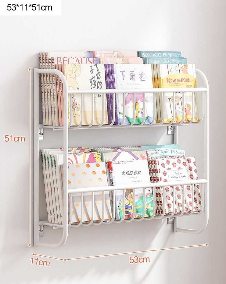 Wall Mounted Kids Bookshelf - Space Saving Book Storage Organizer for Children's Bedroom, Nursery & Playroom - Perfect for Books, Toys & Decor