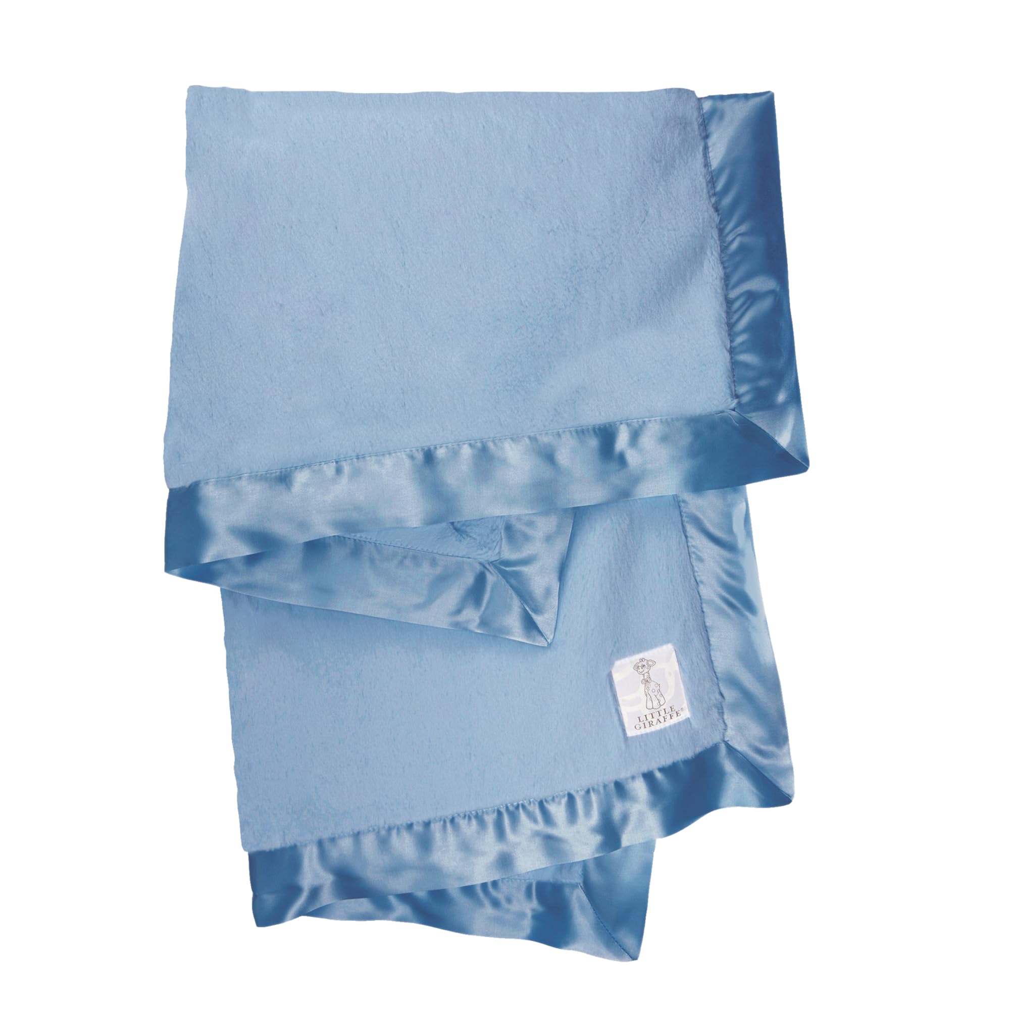 Little Giraffe Baby Blanket - Ultra Soft Luxe Blanket with Satin Trim for Newborns - 29x35