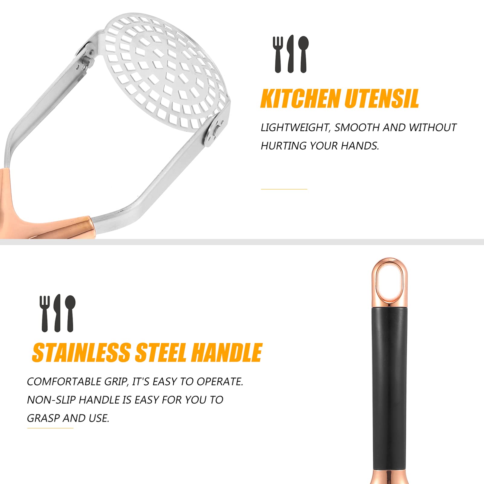 Premium Stainless Steel Potato Masher & Ricer - Heavy Duty Manual Potato Presser for Smooth Mashed Potatoes, Vegetables & Fruits - Ideal for Home Cooking, Baking & Meal Prep