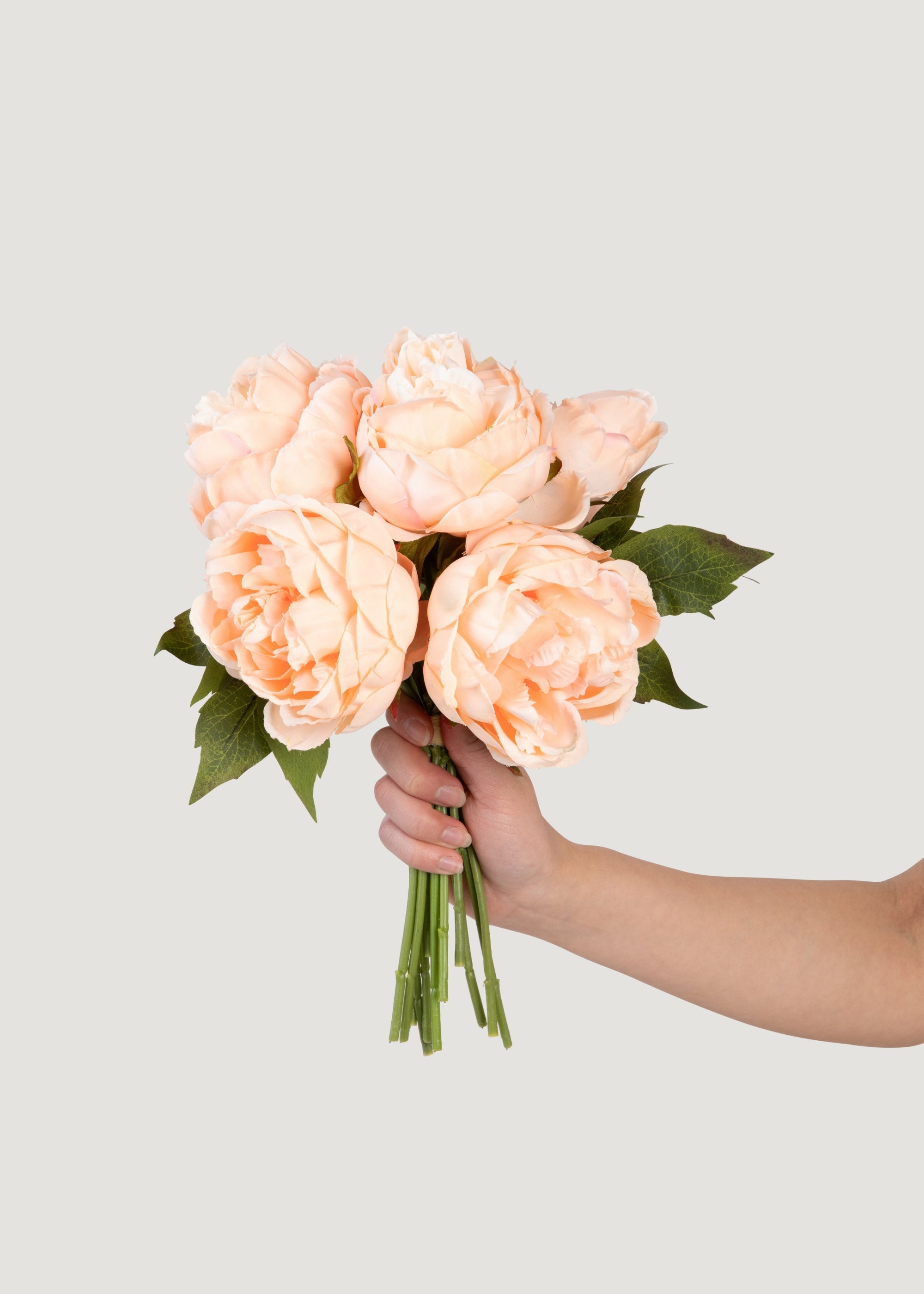 Premium Artificial Peony Flowers in Blush Peach - 13 Stems Realistic Silk Peony Bouquet for Wedding Centerpieces, Home Decor, and Party Arrangements