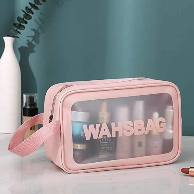 Waterproof Travel Toiletry Bag for Women - Pink Cosmetic Organizer | Makeup & Essentials Storage | Perfect for Trips & Gyms
