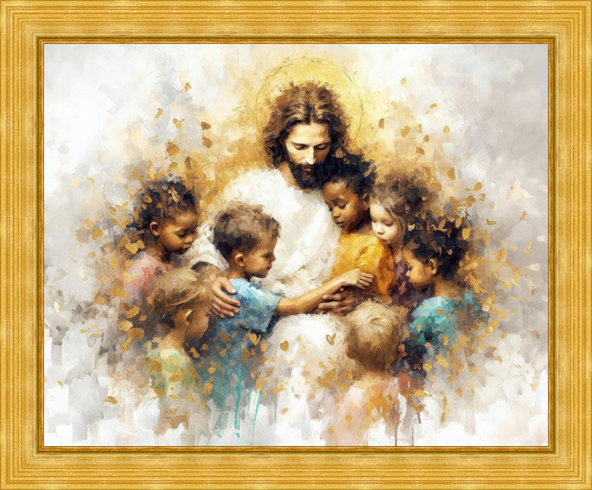 Become Like Little Children - Inspirational Large Wall Art Decor for Nursery, Kids Room & Sunday School - Perfect Christian Gift for Baptism & Baby Showers