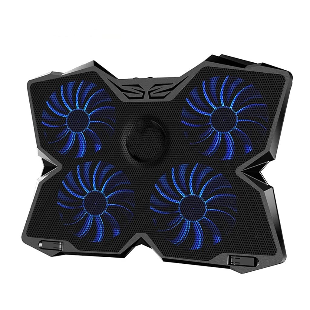 SHYPT 4-Fan Adjustable Speed Laptop Cooling Pad - Quiet USB-Powered Notebook Cooler for 14