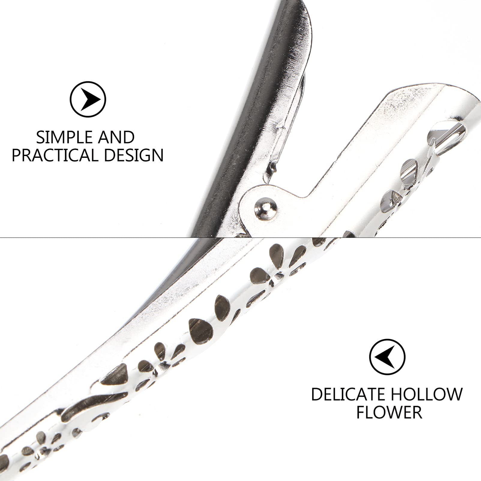 Lurrose Women's Hair Clips 4pcs - Duckbill Hair Clips with Teeth, Non-Slip Metal Alligator Hair Grip for DIY Styling & Decorative Use - Perfect for Updos, Ponytails & Everyday Hairstyles