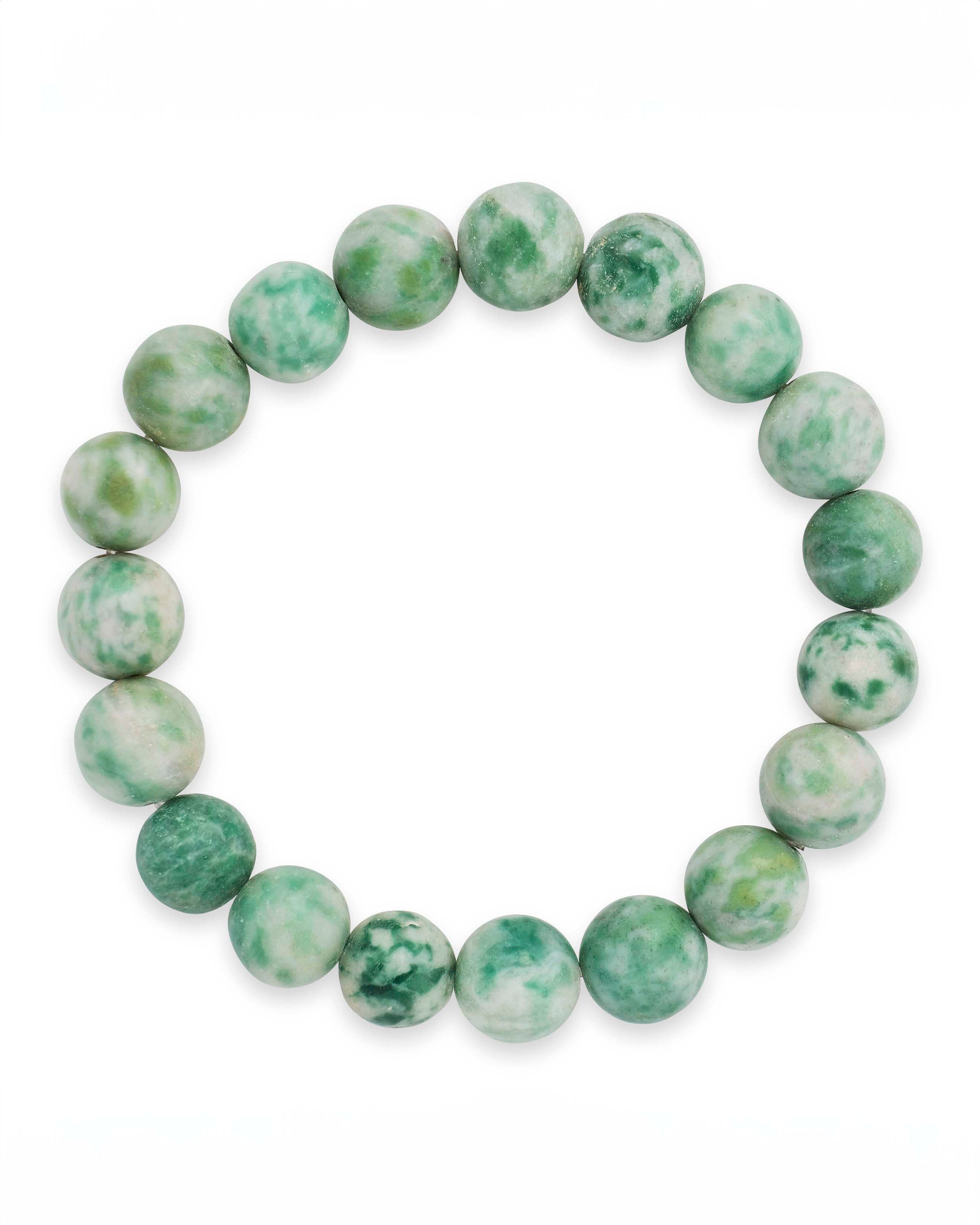 Jade Beaded Stretch Bracelet for Women - Adjustable Healing Stone Jewelry for Yoga, Meditation & Everyday Wear