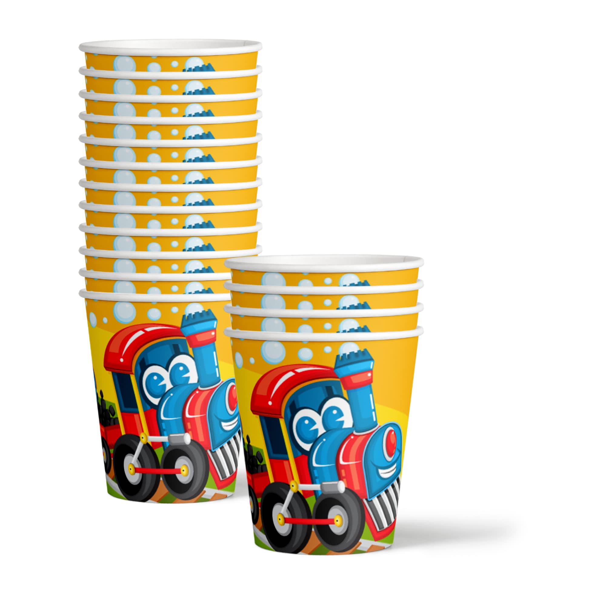 Train Themed Birthday Party Supplies Set - 16-Piece Tableware Kit with Plates, Napkins & Cups | Perfect for Kids' Train-Themed Parties & Decorations