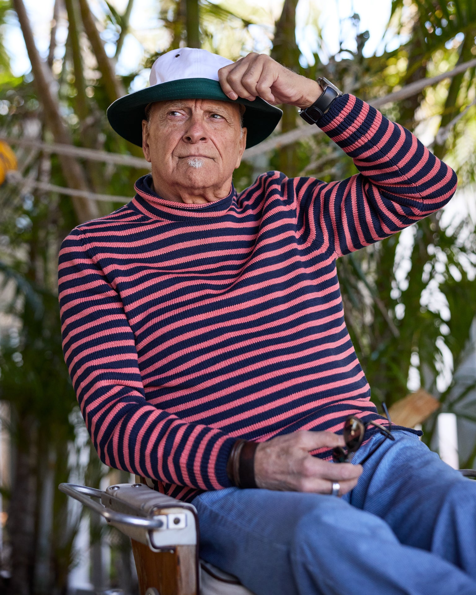 Premium Cotton Linen Fisherman's Sweater - Navy & Nautical Red Striped Pullover | Cozy Casual Wear for Men & Women | Perfect for Fall, Winter & Coastal Outings