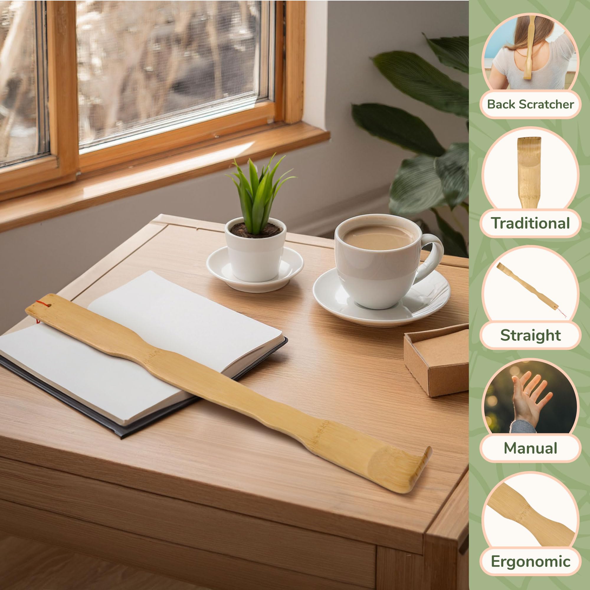 BambooMN 10-Pack 17 Inch Natural Bamboo Back Scratcher with Logo - Includes Free Travel Size Back Scratcher for Home, Office, and On-the-Go Relief