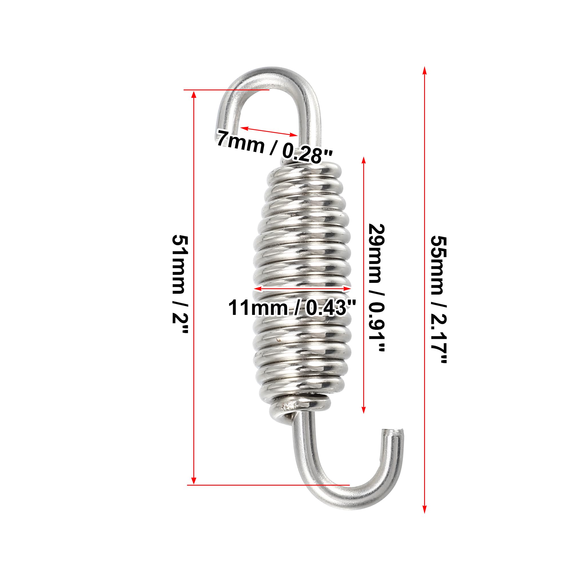 X AUTOHAUX 2 Pack Universal Motorcycle Exhaust Pipe Springs - 55mm (2.17