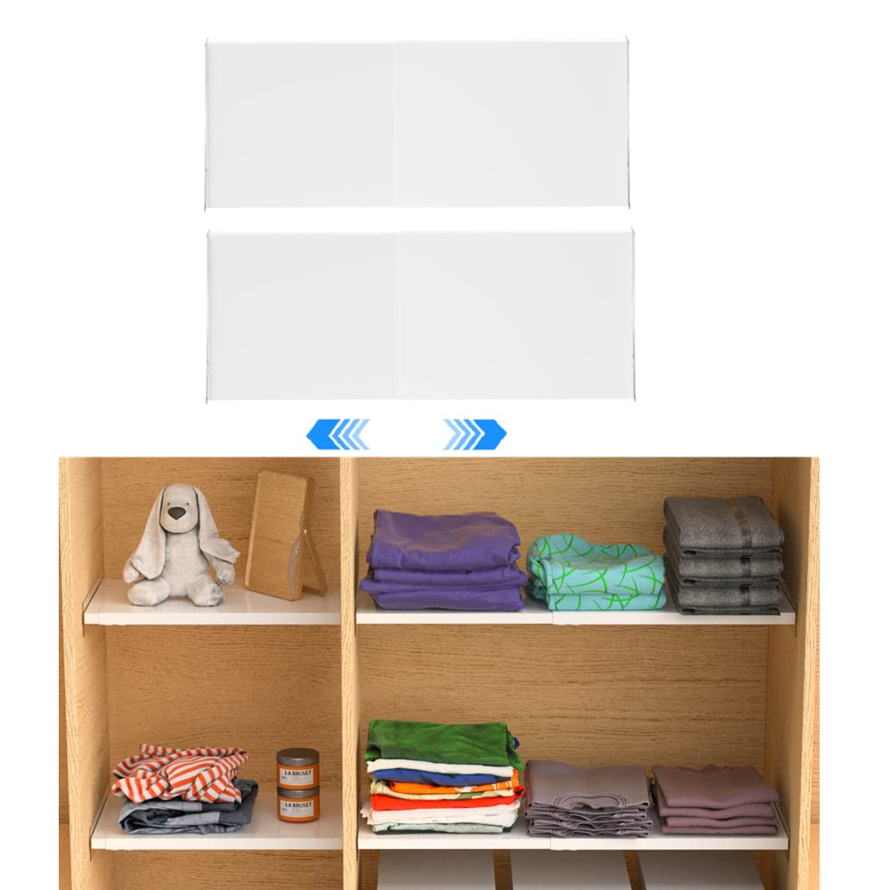 Heavy Duty Adjustable Closet Shelves Organizer - Expandable Storage System for Wardrobe, Cabinet, Cupboard (16.9