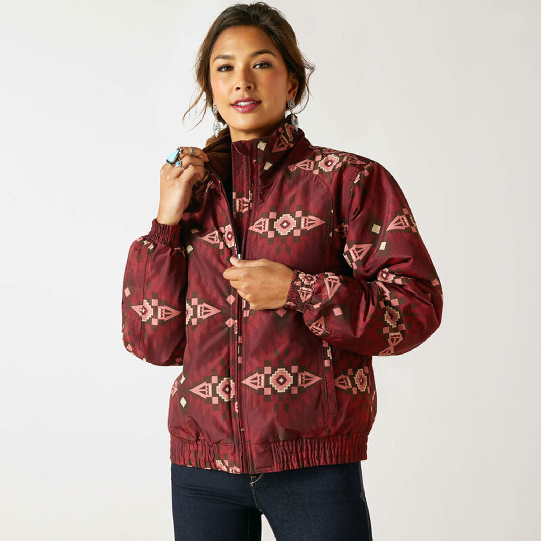 Ariat Women's Burgundy Chimayo Stable Jacket - Warm & Stylish Equestrian Riding Coat for Horseback Riding & Outdoor Activities