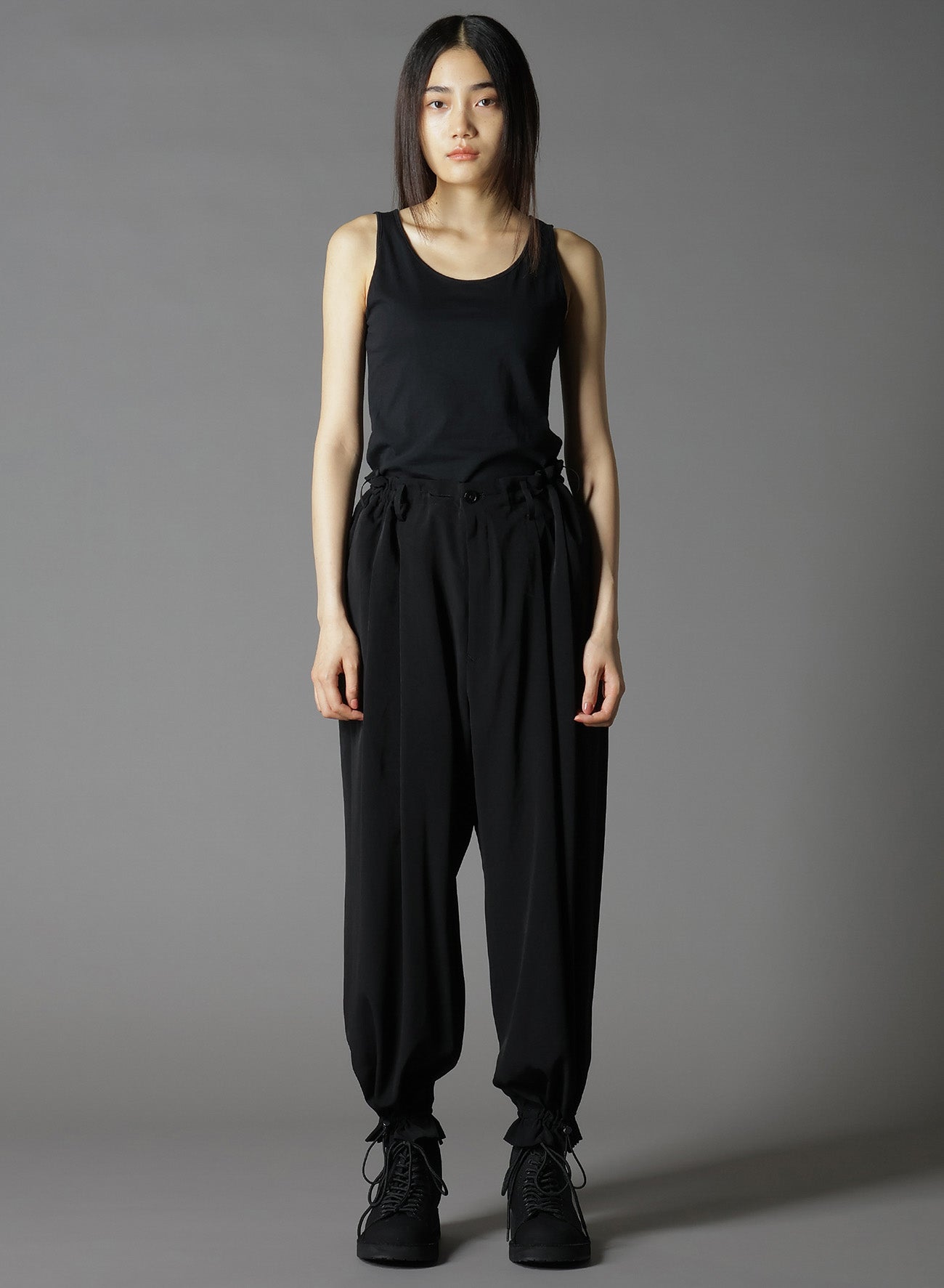 CREPE DE CHINE 2 TUCK HEM DRAWCORD PT - Elegant Flowy Women's Blouse with Adjustable Drawstring for Casual & Office Wear