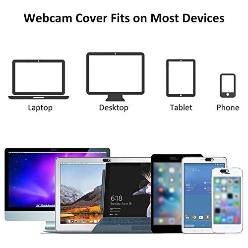 Carerina 12-Pack Ultra Thin Webcam Cover Slider for Laptop, PC, Computer - Black | Privacy Protection for Home Office, Online Meetings & Remote Work