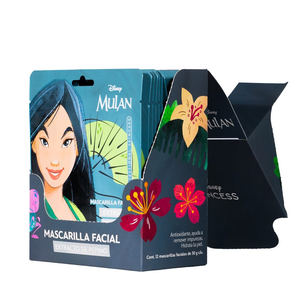 12-Pack Disney Mulan Cucumber Beauty Face Masks - Hydrating & Brightening Sheet Masks for Glowing Skin | Perfect for Spa Day, Self-Care Routine & Gift Giving