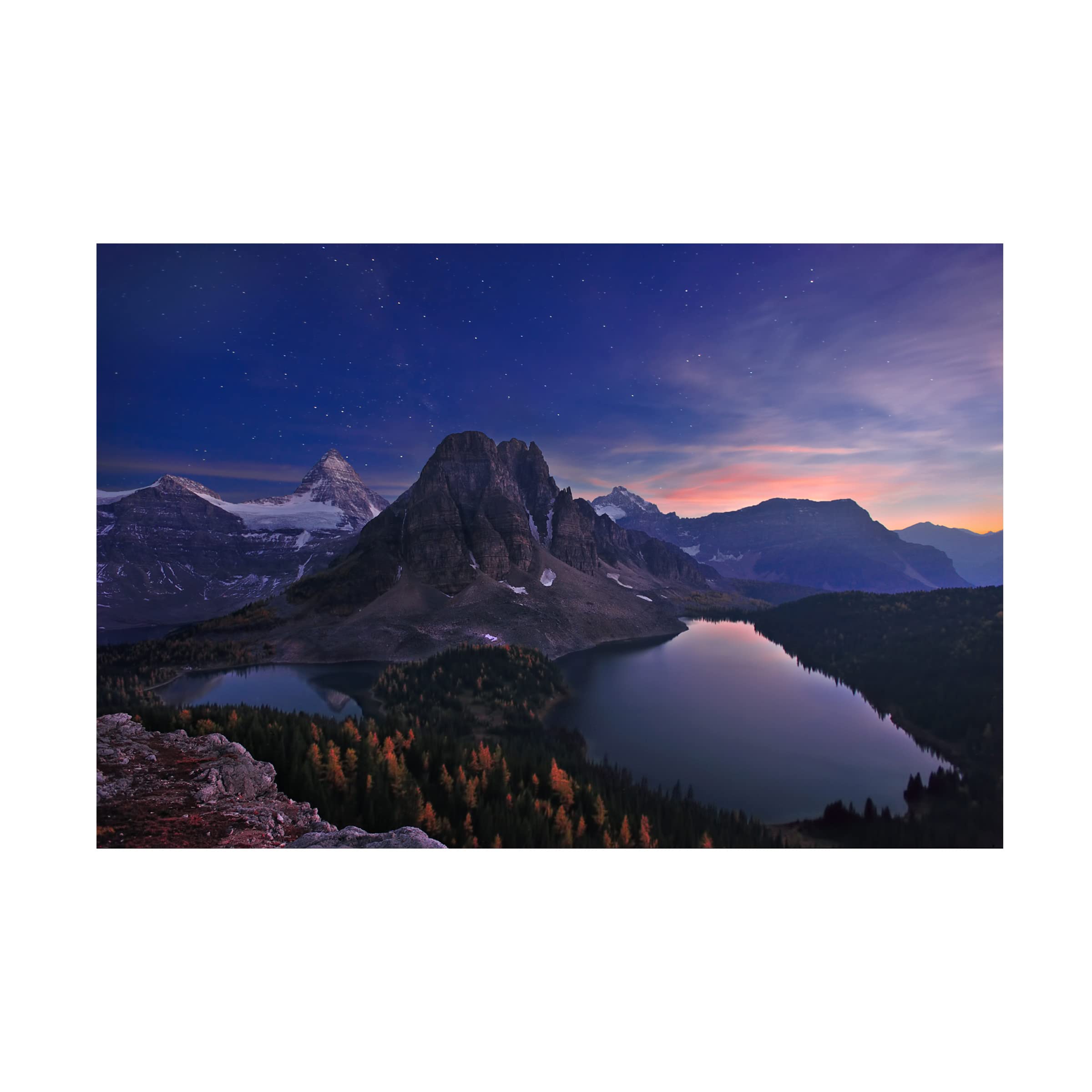 Trademark Fine Art 'Autumn Dream In Canadian Rockies' Canvas Wall Art by Mei Xu - Stunning Landscape Painting for Living Room, Bedroom & Office Decor